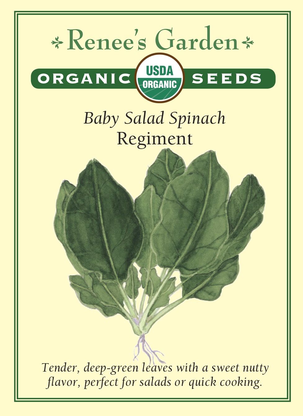 Regiment' Baby Salad Spinach – Renee's Garden