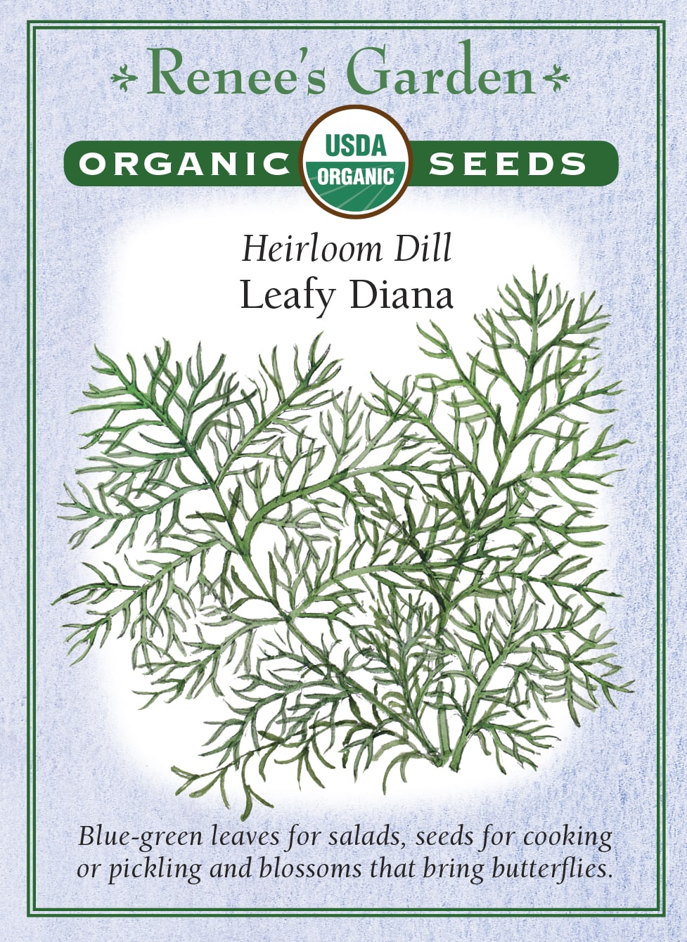 organic dill seeds for planting 'Leafy Diana' Heirloom Dill