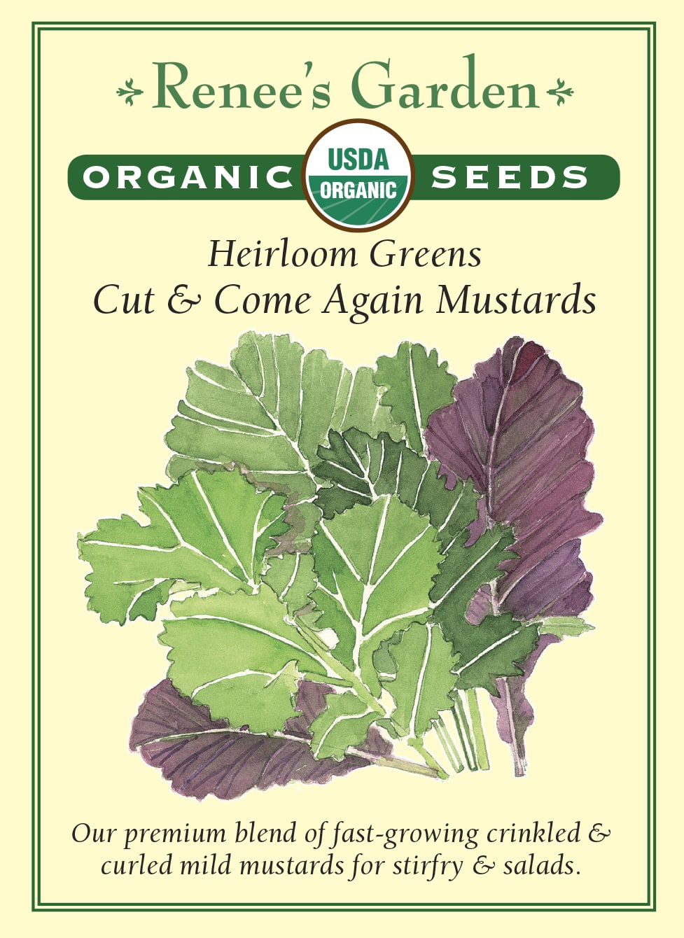 where to buy mustard seeds to plant Renee's Garden Heirloom Greens Cut & Come Again Mustards Seeds