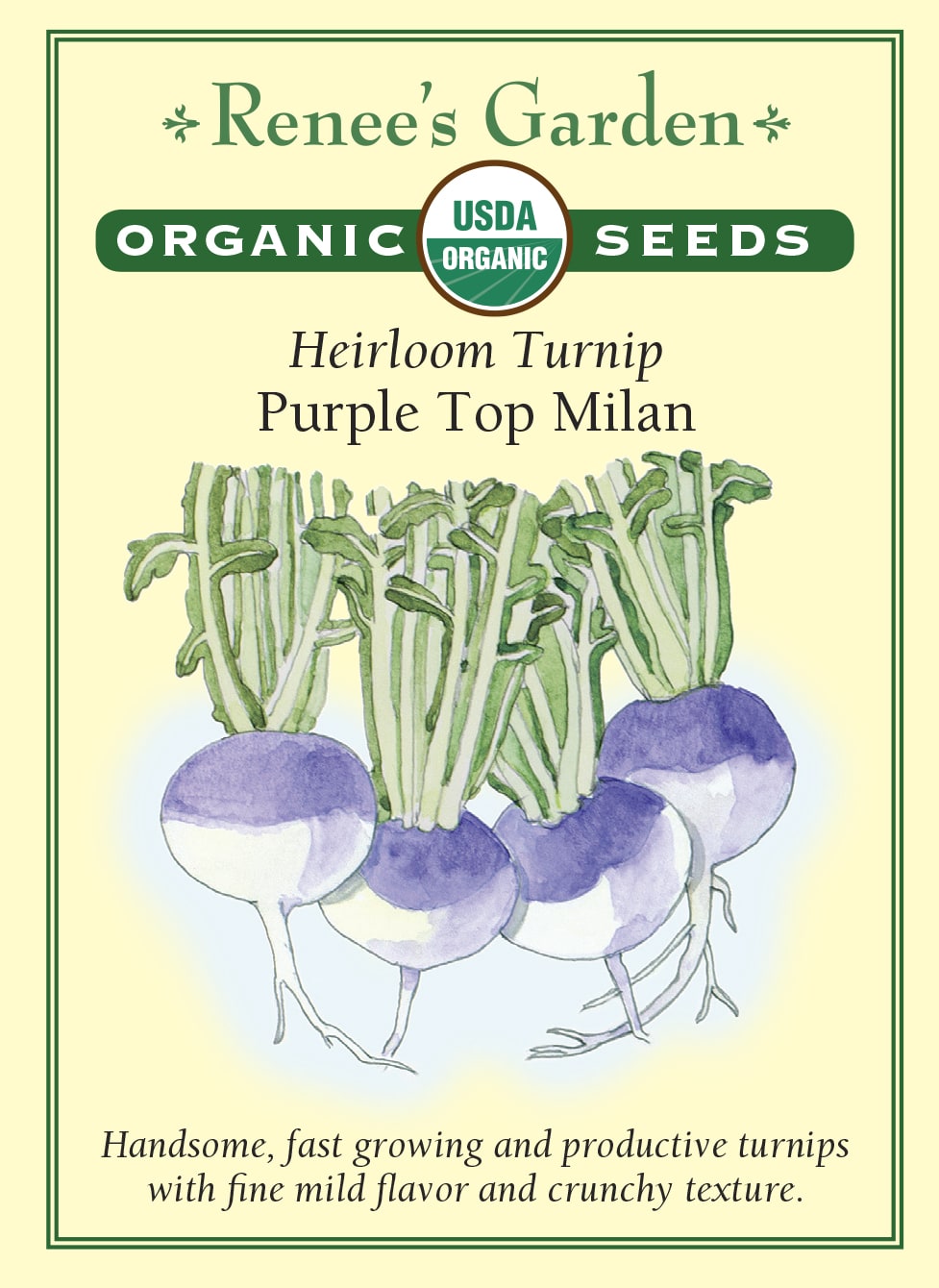 turnip seed planting rate Renee's Garden Heirloom Turnip Purple Top Milan Seeds