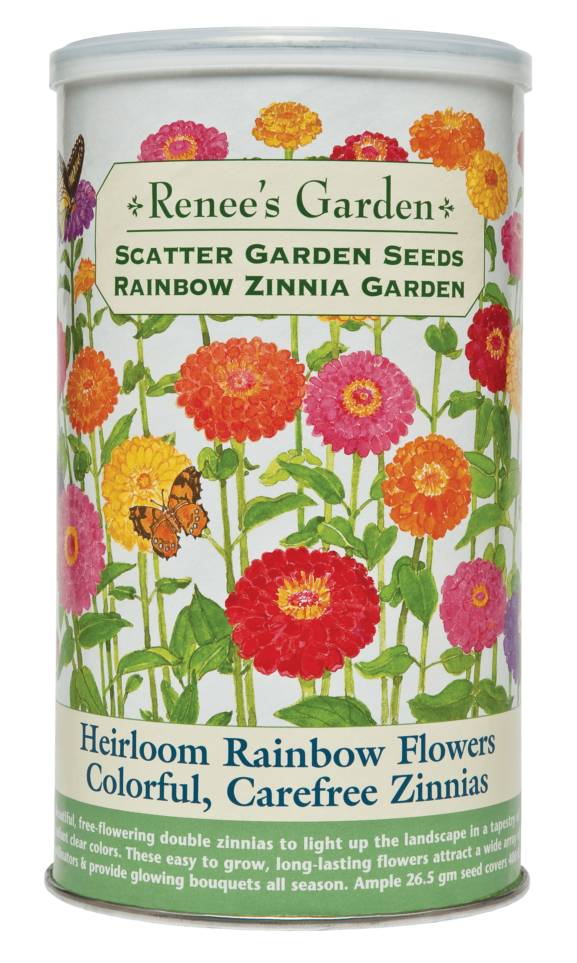 rainbow flower seeds Zinnia Rainbow Scatter Can