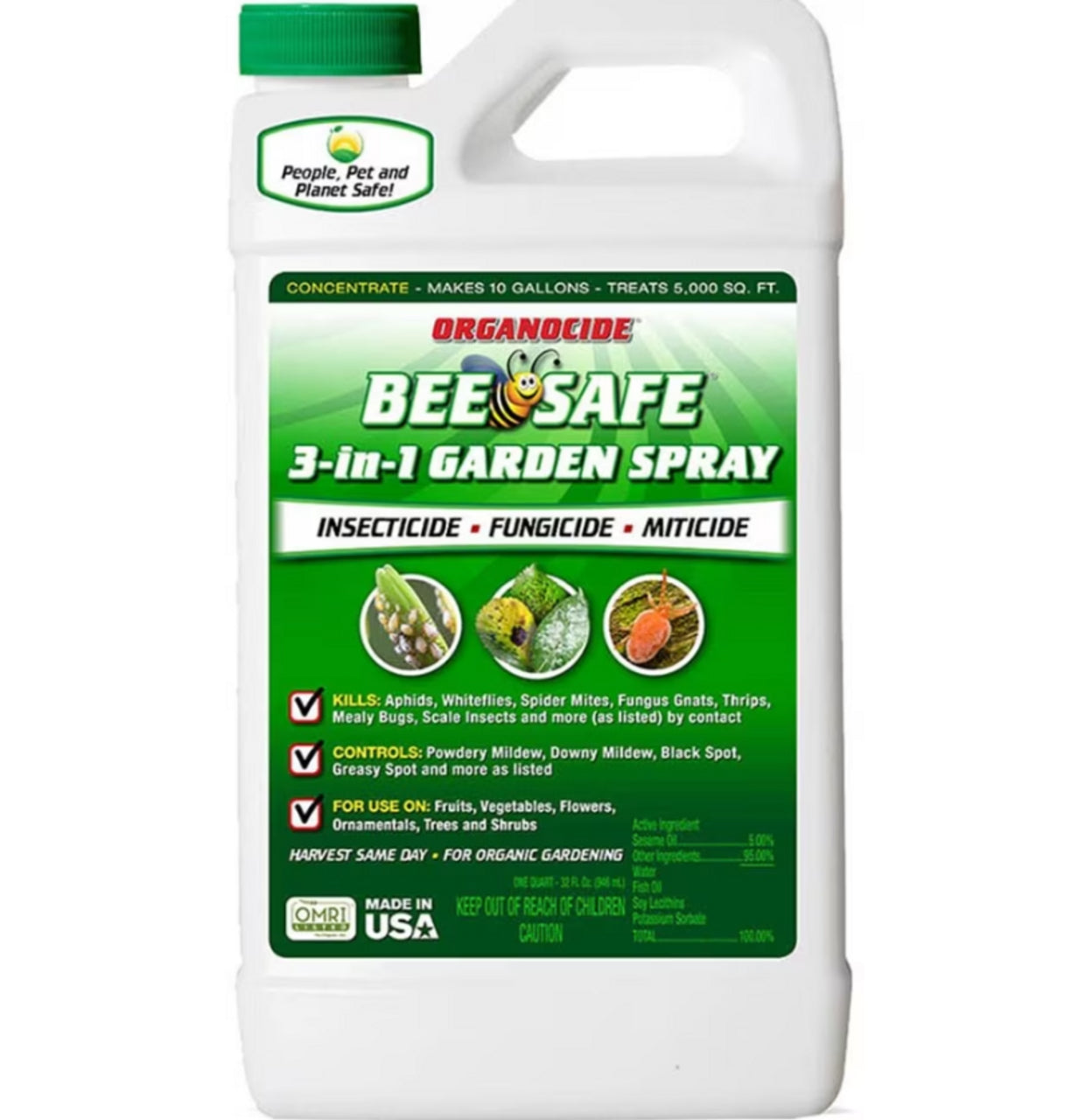 garden spray for vegetables Organocide Bee Safe 3-in-1 Garden Spray