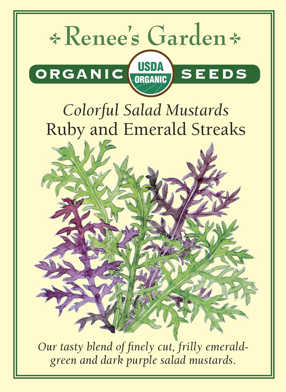 'Ruby & Emerald Streaks' Colorful Salad Mustards – Renee's Garden