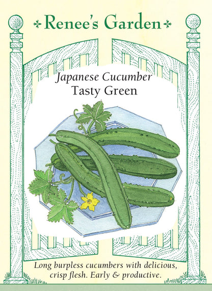 garden sweet burpless cucumber seeds Tasty Green' Japanese Cucumber – Renee's Garden
