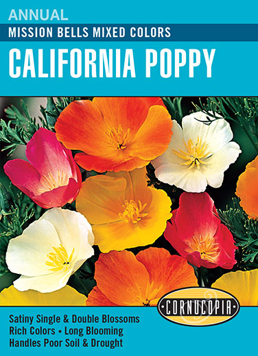 Heirloom California Poppy, Mission Bells Mixed Colors